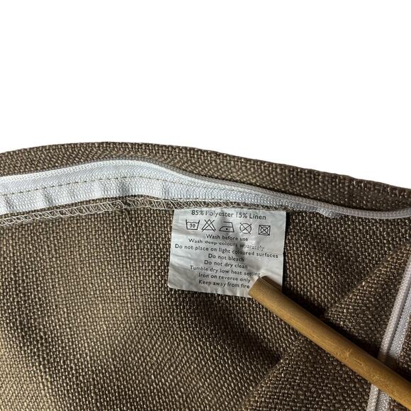 Phantoscope Linen Blend Decorative Pillow‎ Sham /Cover 19X19  Dark Tan Neutral - Picture 4 of 7